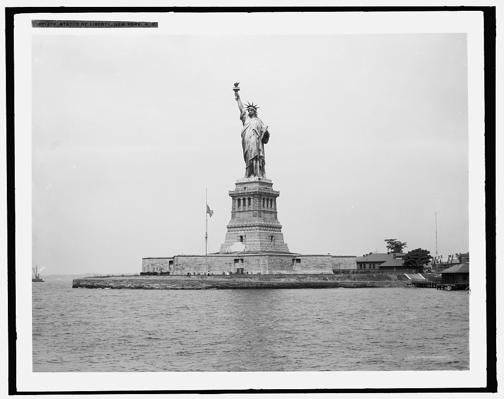 A Detroit Publishing Company photograph of the Statue of Liberty, circa 1900 to 1920